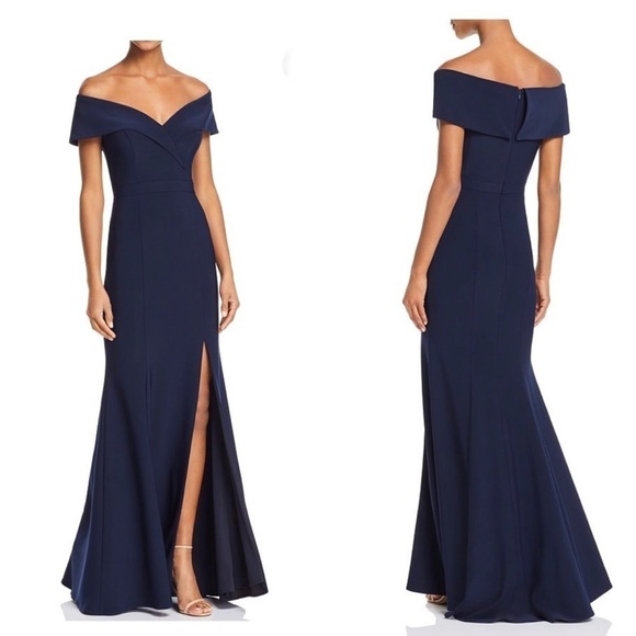 AQUA Off-the-shoulder Gown - Picture 1 of 9